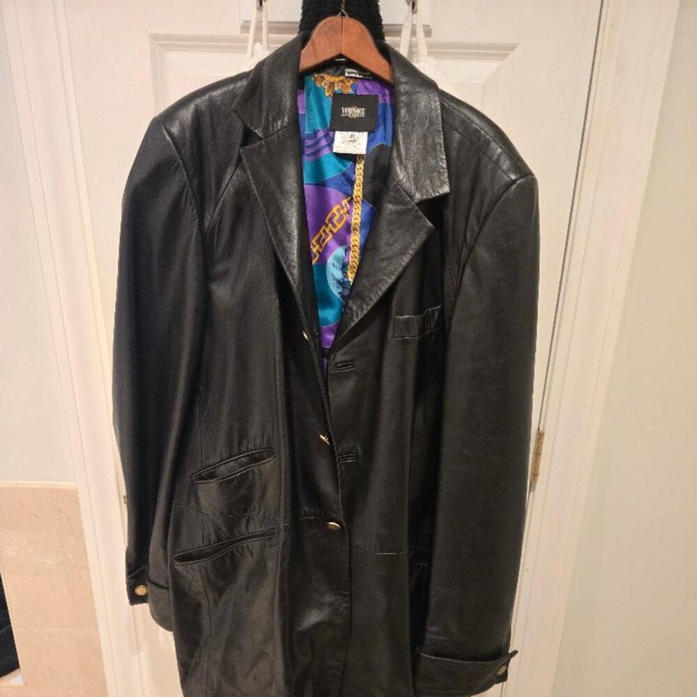 Vintage Classic Versace Leather Trench